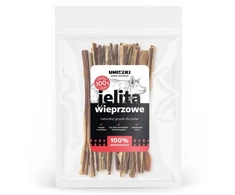Usorteret UNISZKI Kiaulienos žarnos – skanėstas šunims – 100 g