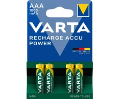 VARTA HR03 AAA Recharge Accu Power 1000 mAh 4 vnt.