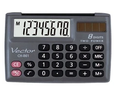 Men's Vector Vector KAV CH-861 pocket skaičiuotuvas, 8 digits, 87 x 58 mm, juodas