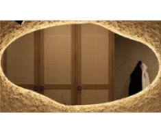 Veidrodis OVAL LED IŠMANUS su funkcija nuo rasojimo, laikrodžiu ir termometru