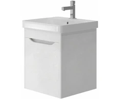 Euroliux Vonios kambario spintelė su praustuvu LIVORNO LVR-50 tekstūrinė balta pakabinama