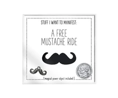 Warm Human Manifest Card - Mustache Ride - Card &amp; Charm Gift Set