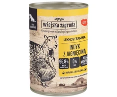 WIEJSKA ZAGRODA kalakutiena su ėriena – drėgnas ėdalas šunims – 400g