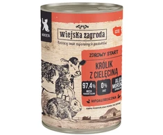 Kačių Maistas - Wiejska Zagroda Triušis su Veršiena Drėgnas Maistas Katinams 400g