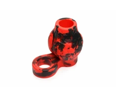 XR Brands Hell Hound Silicone Raudona Ball Ring &amp; Stretcher, 88.9 mm
