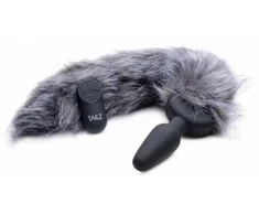 XR Brands Tailz Vibrating Fox Tail Plug Silicone Remote-Controlled Juodas