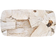 ALTER oval table, beige marble / juodas