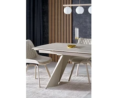 ARMANI extension table, trawertine / cashmere