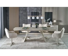 ARMANI extension table, trawertine / cashmere