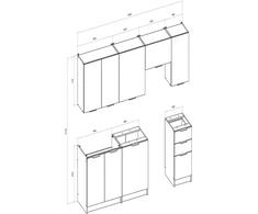 BARCELONA 240 kitchen set, cashmere, sonoma oak