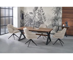 BARON extension table, walnut / juodas