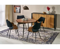 BARRY round table, walnut / juodas