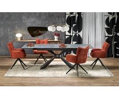 Blue LUCIANO extension table, mėlynas marble / juodas