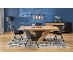 BRANDON extension table, wotan oak / juodas