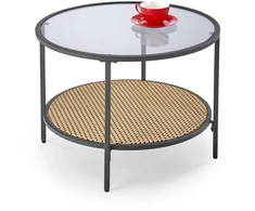 DAKOTA coffee table, smoked / natural