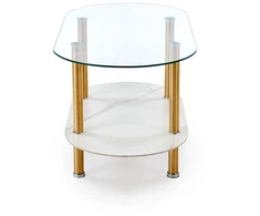 DUCAT c.table, baltas marble / transparent / auksinis
