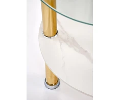 DUCAT S c.table, baltas marble / transparent / auksinis
