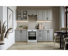 ELIZABETH 240 kitchen set, color: front - pilkas, body – sonoma oak, worktop – sonoma oak
