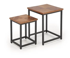 ELZA set of 2 coffee tables, walnut/juodas