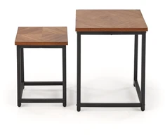 ELZA set of 2 coffee tables, walnut/juodas