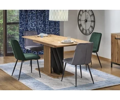 FABIANO extension table, artisan oak / juodas