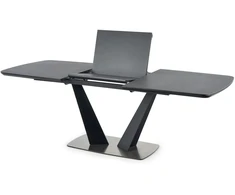 FANGOR extension table, color: top - dark pilkas, legs - juodas