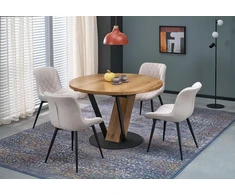 FANIS round extension table, natural / juodas
