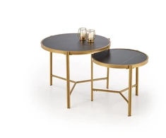 FATIMA set of two coffee tables, juodas marble / auksinis