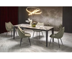 FELIX extension table, pilkas marble / juodas