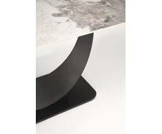 FERNANDO extension table, baltas marble / juodas