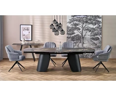 FORUM extension table, juodas marble / juodas