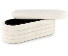 Fotelis BLISS bench with storage function, creamy