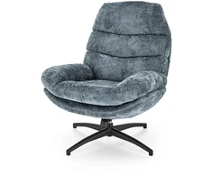 Fotelis Blue DARIO leisure chair, with stool, mėlynas