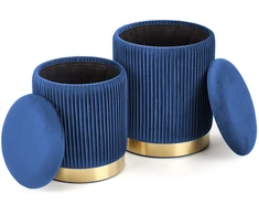 Fotelis MONTY set of two stools: color: dark mėlynas