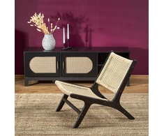 Fotelis FODEN leisure chair, juodas / natural