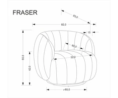 Fotelis FRASER, leisure chair, cream