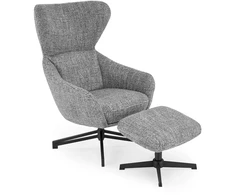 Fotelis FREDY leisure chair, with stool, pilkas