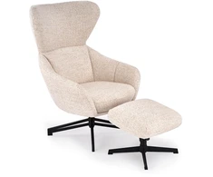 Fotelis FREDY leisure chair, with stool, l.beige