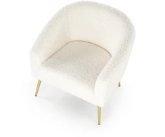 Fotelis GRIFON leisure armchair cream / auksinis