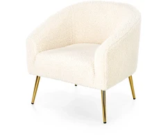 Fotelis GRIFON leisure armchair cream / auksinis