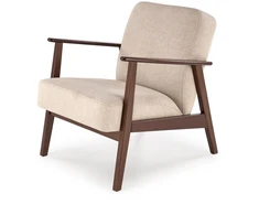 Fotelis MILANO 1S, leisure chair, beige CASTEL#15 / dark walnut