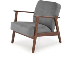 Fotelis MILANO 1S, leisure chair, pilkas CASTEL#93 / dark walnut