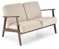 Fotelis MILANO 2S sofa, smėlio spalvos CASTEL#15 / tamsus riešutas