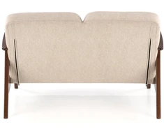 Fotelis MILANO 2S sofa, smėlio spalvos CASTEL#15 / tamsus riešutas