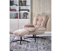 Fotelis PESTO armchair with ottoman / rocking function, color: beige