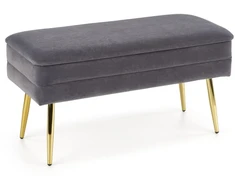 Fotelis VELVA bench color: pilkas/auksinis