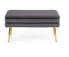 Fotelis VELVA bench color: pilkas/auksinis