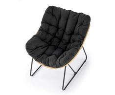 Fotelis WHISPER leisure chair, juodas / natural