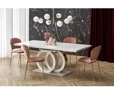 GALARDO extension table, baltas / auksinis