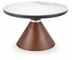 GENESIS coffee table, baltas marble / walnut / auksinis